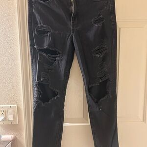 American Eagle Outfitters Black Distressed Skinny Jeans